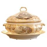 Antique Magnificent Derby Tureen Painted by George Robertson, c. 1810